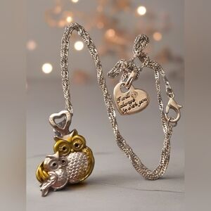 #0929 I will always be with you Family Owl necklace jewelry
